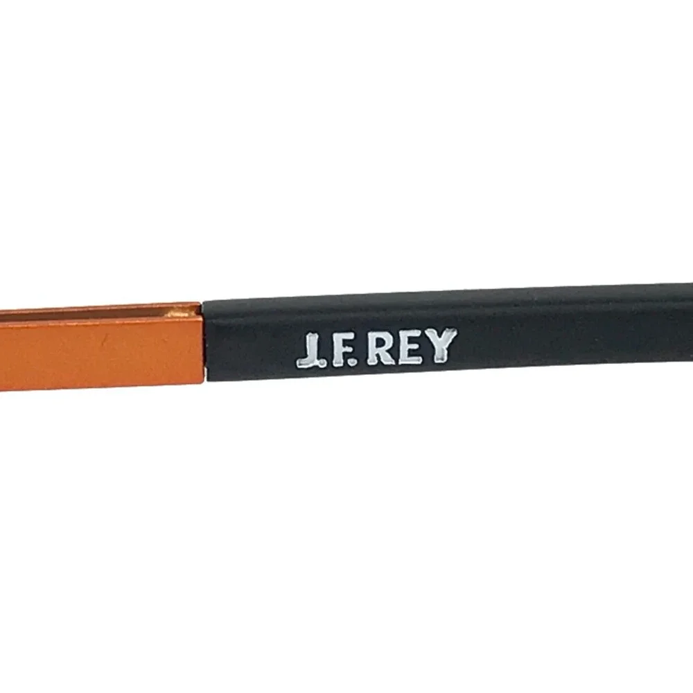 J. F. Rey Eyeglasses Frames JF2876 0060 Black Orange Round Full Rim 49-22-144